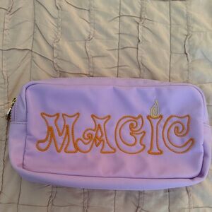 Stoney Clover Lane Hand Embroidered Small "Magic" Nylon Grape Pouch